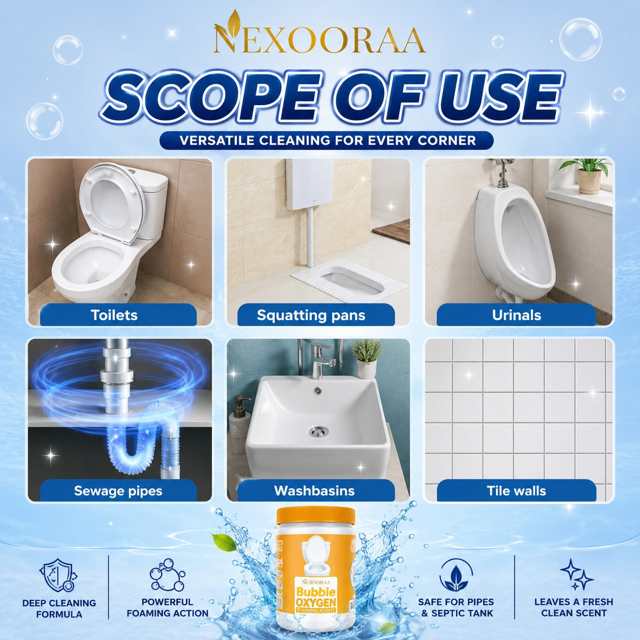 Bubble Oxygen foaming Toilet Cleaning Buy 1 Get 1 free
